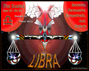 Digital Arts titled "Libra 001" by China Alicia Rivera, Original Artwork, 2D Digital Work