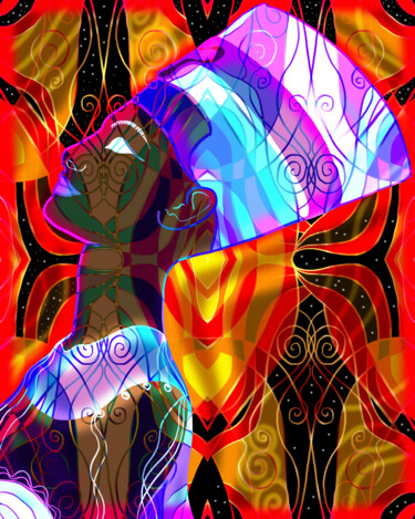 Digitale Kunst mit dem Titel "Nefertiti Spirit" von China Alicia Rivera, Original-Kunstwerk, 2D digitale Arbeit