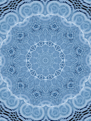 Digitale Kunst getiteld "Blue Design 0012" door China Alicia Rivera, Origineel Kunstwerk, 2D Digital Work