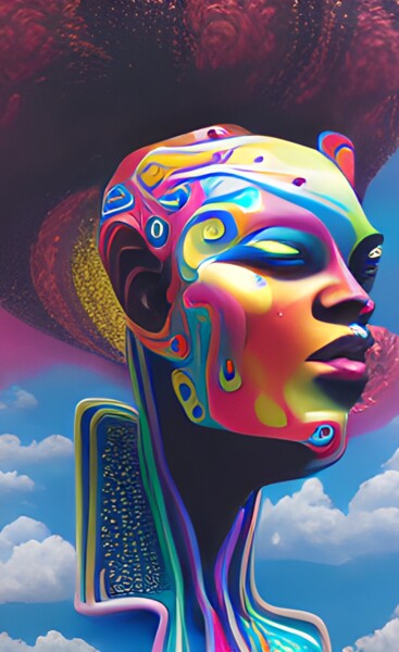 Digitale Kunst getiteld "Nnenne" door China Alicia Rivera, Origineel Kunstwerk, Digitaal Schilderwerk