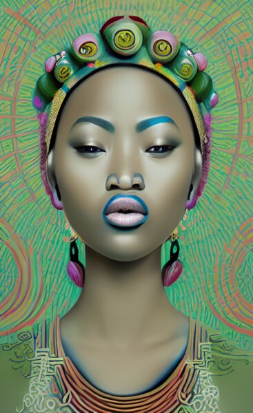Digitale Kunst getiteld "Nkosazana" door China Alicia Rivera, Origineel Kunstwerk, Digitaal Schilderwerk