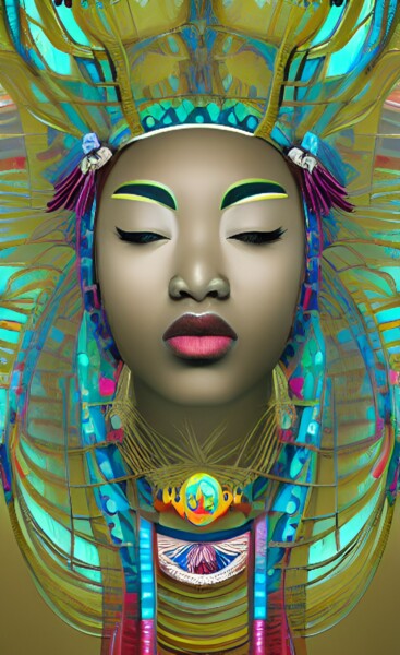 Digitale Kunst mit dem Titel "Adaeze" von China Alicia Rivera, Original-Kunstwerk, Digitale Malerei