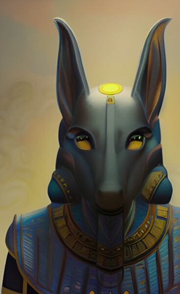 Digital Arts titled "Anubis" by China Alicia Rivera, Original Artwork, Digital Painting