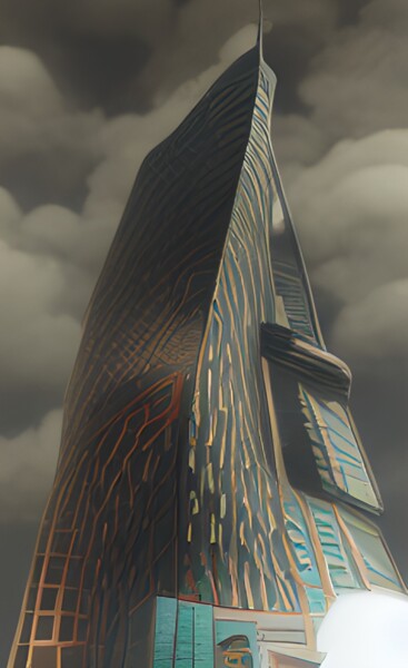 Digital Arts titled "The North Tower, Sk…" by China Alicia Rivera, Original Artwork, Digital Painting