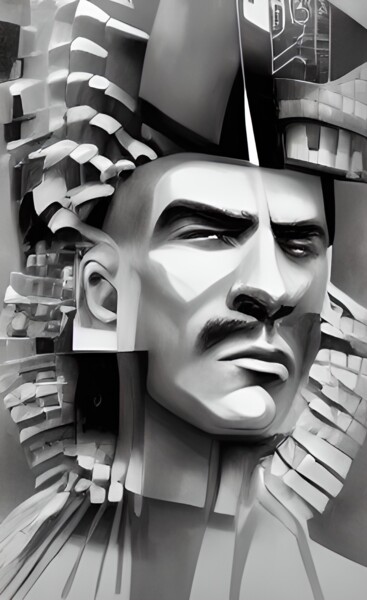 Digitale Kunst mit dem Titel "Samurai King" von China Alicia Rivera, Original-Kunstwerk, Digitale Malerei