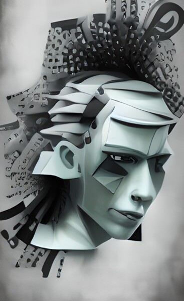 Digital Arts titled "Warrior Within" by China Alicia Rivera, Original Artwork, Digital Painting