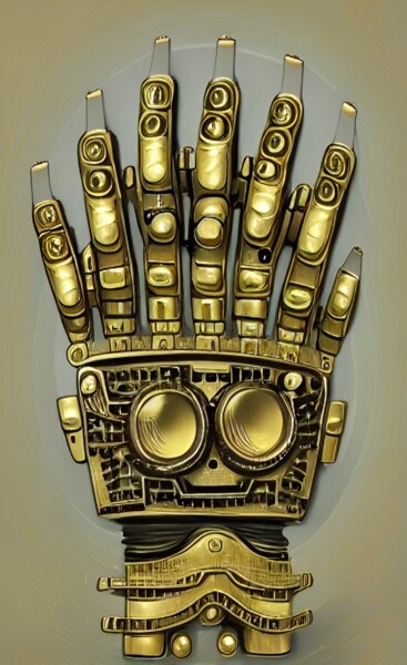 Digital Arts titled "Robot Hand" by China Alicia Rivera, Original Artwork, Digital Painting