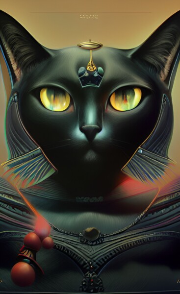 Digital Arts titled "Princess Cat" by China Alicia Rivera, Original Artwork, Digital Painting