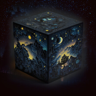 Digital Arts titled "Rubik’s Cube" by China Alicia Rivera, Original Artwork, AI generated image