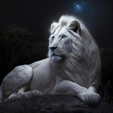 Digital Arts titled "Lion" by China Alicia Rivera, Original Artwork, AI generated image