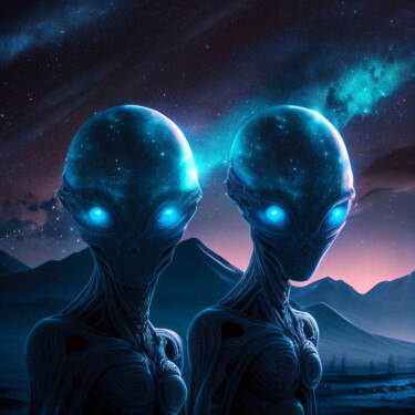 Digital Arts titled "Alien Life (3)" by China Alicia Rivera, Original Artwork, AI generated image