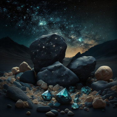 Digital Arts titled "Obsidian (2)" by China Alicia Rivera, Original Artwork, AI generated image
