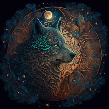 Arte digital titulada "Wolf (2)" por China Alicia Rivera, Obra de arte original, Imagen generada por IA