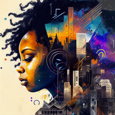 Цифровое искусство под названием "City Vibe" - China Alicia Rivera, Подлинное произведение искусства, Цифровая живопись