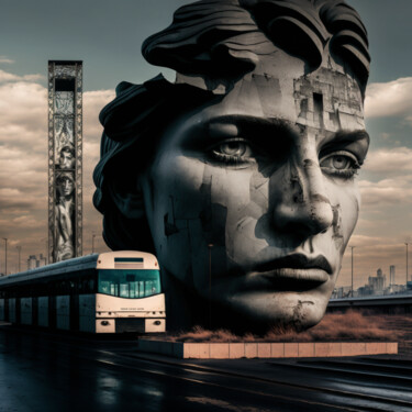 Digital Arts titled "Old Railway" by China Alicia Rivera, Original Artwork, AI generated image