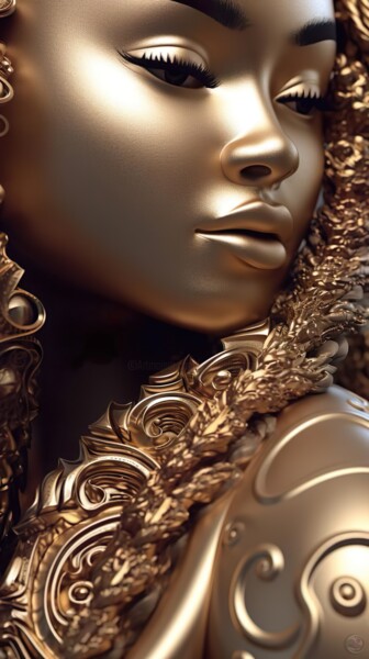 Digital Arts titled "Bella Gold" by China Alicia Rivera, Original Artwork, AI generated image