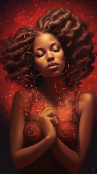 Digital Arts titled "Amorette" by China Alicia Rivera, Original Artwork, Digital Painting