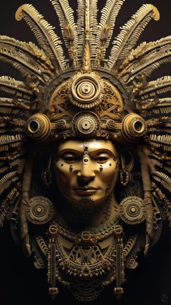 Arte digitale intitolato "Apache Warrior" da China Alicia Rivera, Opera d'arte originale, Pittura digitale