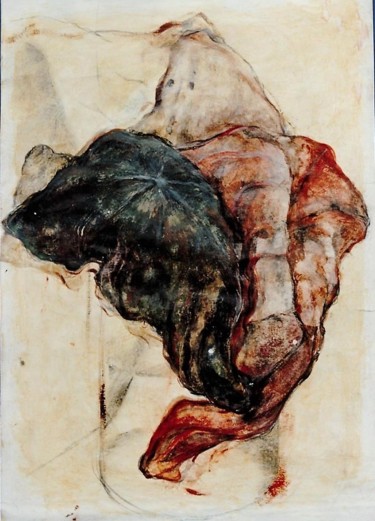 Pintura titulada "Foglie di taro appa…" por Chinami Miyata, Obra de arte original