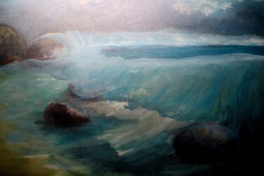 Peinture intitulée "A mar" par Chincoã, Œuvre d'art originale, Acrylique