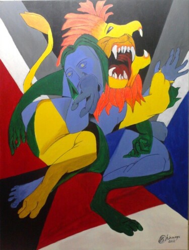 Peinture intitulée "Avatar Series - Nar…" par Chinmaya Br, Œuvre d'art originale, Acrylique