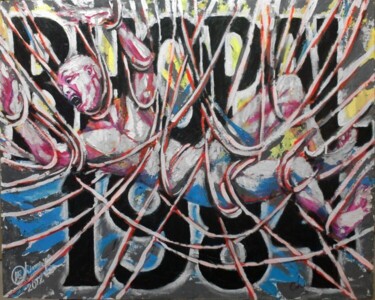 Schilderij getiteld "Suffocation" door Chinmaya Br, Origineel Kunstwerk, Olie