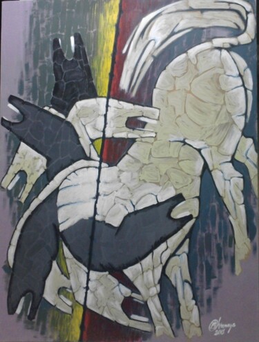 Peinture intitulée "Trojan Horse" par Chinmaya Br, Œuvre d'art originale, Acrylique