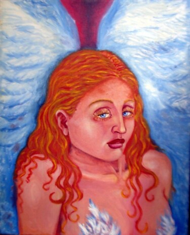 Painting titled "Leonardo's Angel" by Chinmaya Br, Original Artwork, Oil