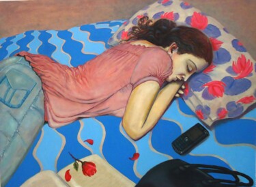 Картина под названием "Ophelia-2010" - Chinmaya Br, Подлинное произведение искусства, Масло