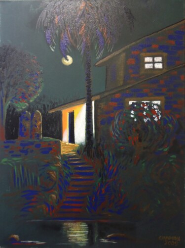 Painting titled "moonlight.jpg" by Chinmaya Br, Original Artwork
