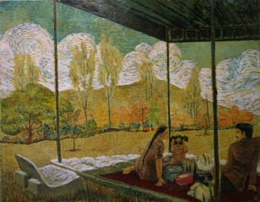 Pintura intitulada "picnic.jpg" por Chinmaya Br, Obras de arte originais