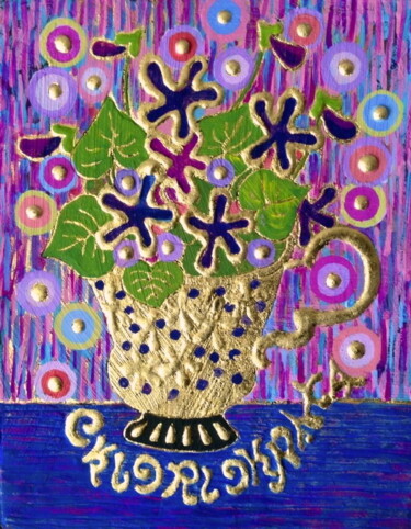 Schilderij getiteld "VIOLET" door Chiori Ohnaka, Origineel Kunstwerk, Acryl