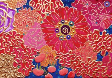 Pintura titulada "Bonjour" por Chiori Ohnaka, Obra de arte original, Pigmentos Montado en Panel de madera