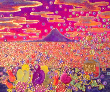 Pittura intitolato "Espoir" da Chiori Ohnaka, Opera d'arte originale, pigmenti