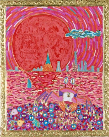 Painting titled "BRING GOOD TOMORROW" by Chiori Ohnaka, Original Artwork, Pigments