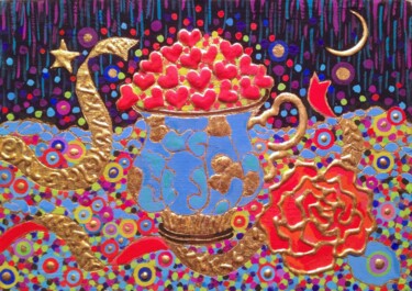 Painting titled "ROMANCE" by Chiori Ohnaka, Original Artwork, Pigments Mounted on artwork_cat.