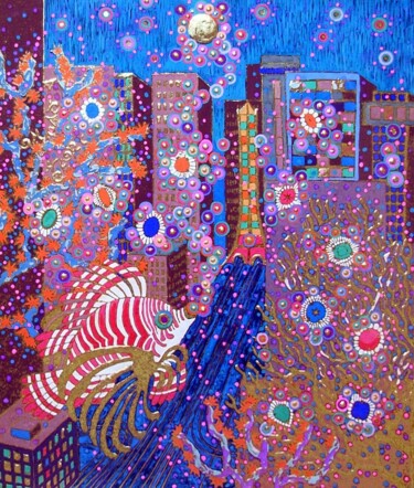 Painting titled "AMAZING TREASURE" by Chiori Ohnaka, Original Artwork, Pigments