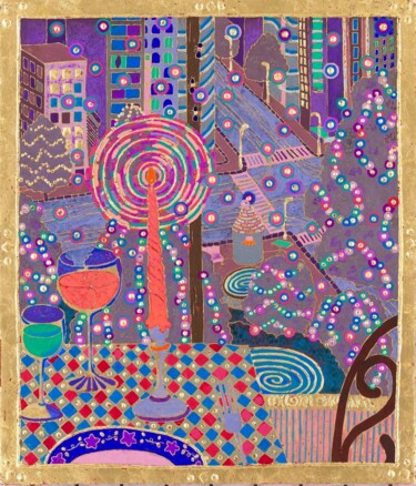 Картина под названием "CANDLE NIGHT" - Chiori Ohnaka, Подлинное произведение искусства, Пигменты