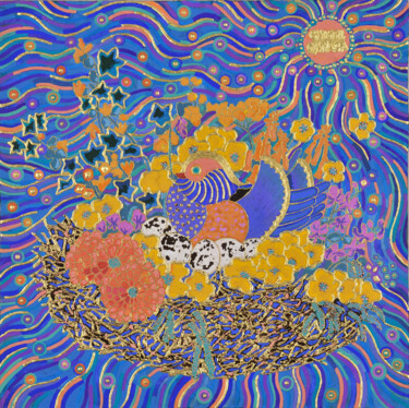 Peinture intitulée "SUNNY DAY" par Chiori Ohnaka, Œuvre d'art originale, Pigments