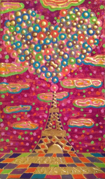 Peinture intitulée "I LOVE PARIS" par Chiori Ohnaka, Œuvre d'art originale, Pigments