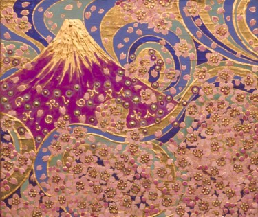 Malerei mit dem Titel "HANAFUBUKI" von Chiori Ohnaka, Original-Kunstwerk, Pigmente