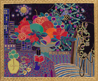 绘画 标题为“CHARM” 由Chiori Ohnaka, 原创艺术品, 颜料 安装在artwork_cat.上