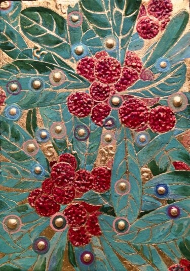 Peinture intitulée "Fruit de l'amour" par Chiori Ohnaka, Œuvre d'art originale, Pigments Monté sur Panneau de bois