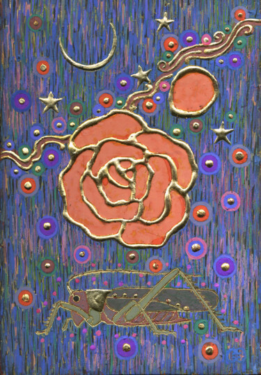 Картина под названием "FORESEEING" - Chiori Ohnaka, Подлинное произведение искусства, Пигменты Установлен на Деревянная пане…