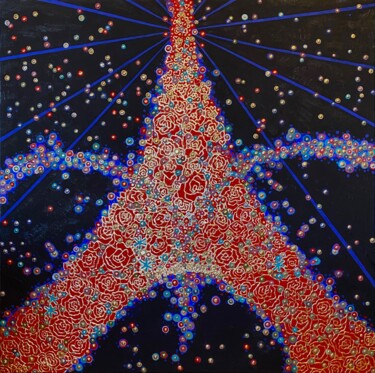 Painting titled "WE ARE CONNECTED" by Chiori Ohnaka, Original Artwork, Pigments Mounted on artwork_cat.
