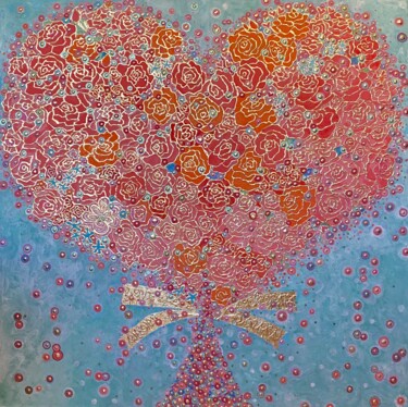 Peinture intitulée "LOVE CONNECTION" par Chiori Ohnaka, Œuvre d'art originale, Pigments Monté sur artwork_cat.