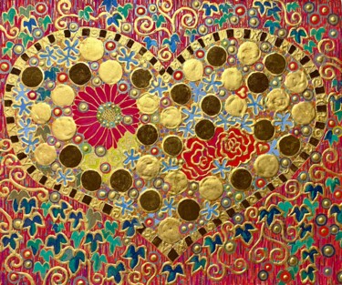 Peinture intitulée "Cadeaux Spéciaux" par Chiori Ohnaka, Œuvre d'art originale, Pigments Monté sur Panneau de bois