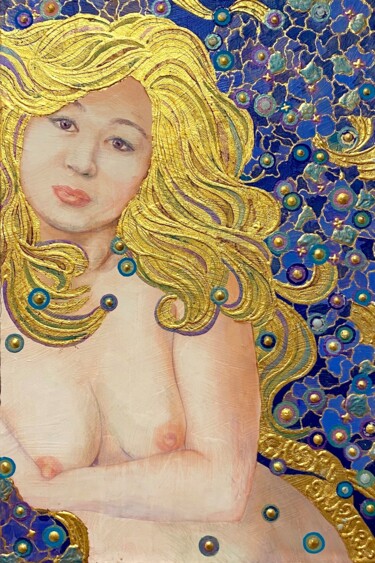 Картина под названием "WIND FAIRY" - Chiori Ohnaka, Подлинное произведение искусства, Пигменты Установлен на Деревянная пане…