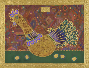 绘画 标题为“伝説の鶏” 由Chiori Ohnaka, 原创艺术品, 颜料 安装在artwork_cat.上