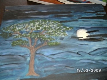 Painting titled "bleu nuit" by Nathy, Original Artwork